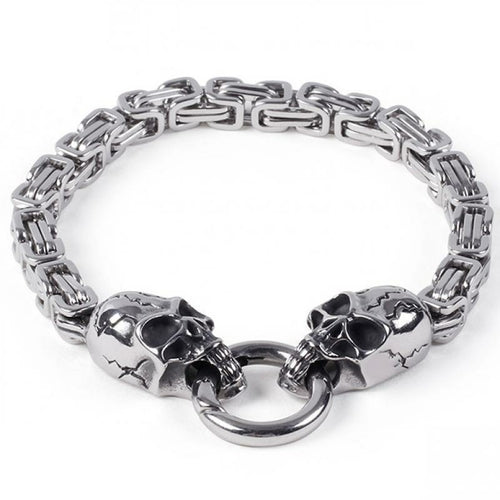 Wolf, snake, or Skull Double Head Bracelet