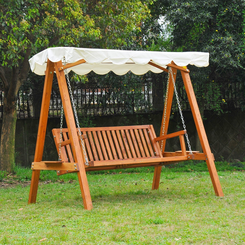 Ship to Canada Only! Hardwood & Heavy-Duty Swing Chair w/Canopy