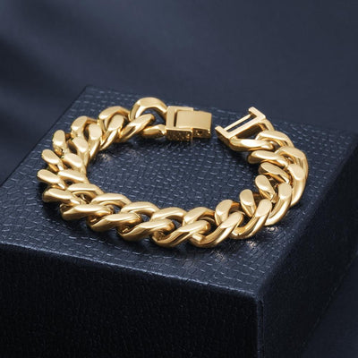 Cuban Link Chain Bracelet, Silver or Gold Color (7.5"/8.5")
