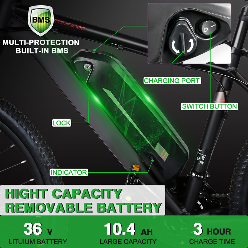 E-Bike Powered By 36V Lithium Battery w/Speed 50kmph & Range 40km