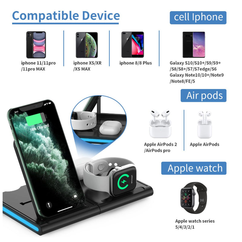 Ship to USA Only! Magnetic Wireless Charging Station, 4 in 1