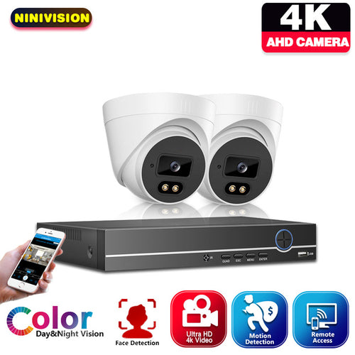 2 or 6 Security Cameras with Face/Motion Detection & Full Color Night Vision w/DVR (3yr Warranty)