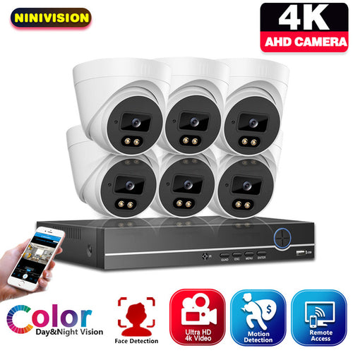 2 or 6 Security Cameras with Face/Motion Detection & Full Color Night Vision w/DVR (3yr Warranty)