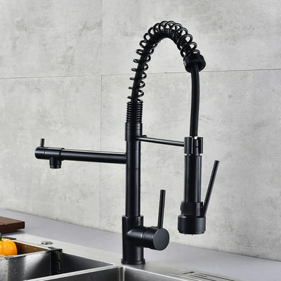 Awesome Deal! Black Brushed Spring Pull Down Kitchen Sink Faucet