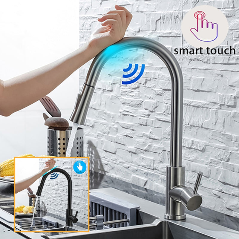 Kitchen Faucet w/Pull-Out Brushed Nickle Stainless Steel w/Smart Sensor