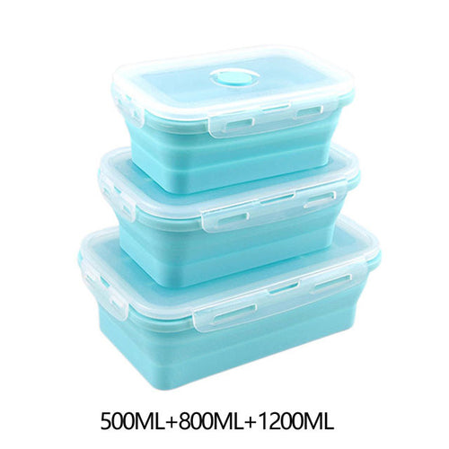 Ecofriendly Food Storage Silicone Containers W/Lids Collapsible & BPA Free