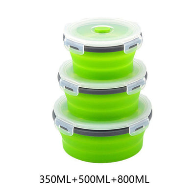 Ecofriendly Food Storage Silicone Containers W/Lids Collapsible & BPA Free