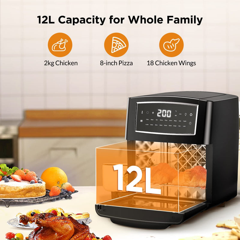 Cook Healthy, Smart and Save Energy w/a 12L Air Fryer & Convection Oven