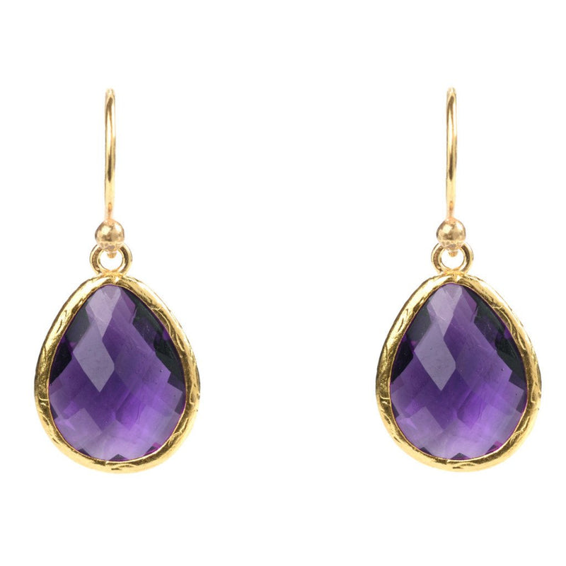 Petite Drop Earring Amethyst Hydro Gold