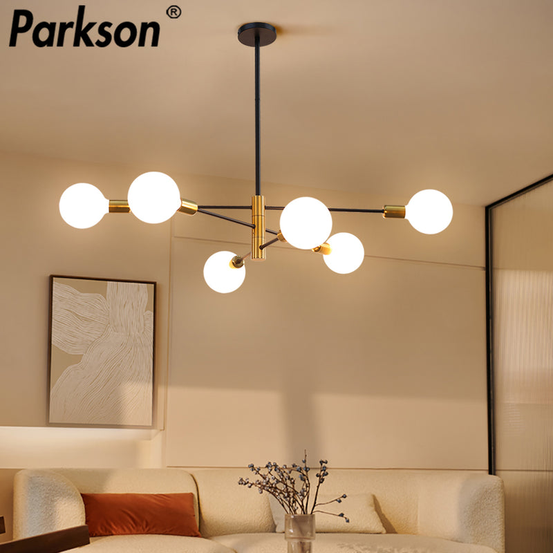 Ecofriendly LED Ceiling Lights w/Industrial Black Golden Iron Nordic Style