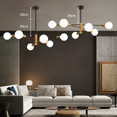Ecofriendly LED Ceiling Lights w/Industrial Black Golden Iron Nordic Style