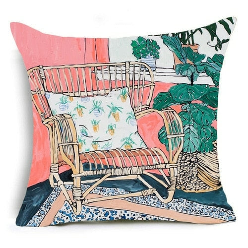 Trendy & Hot Seller! Nordic Oil Painting Decorative Pillowcase - Various Sizes