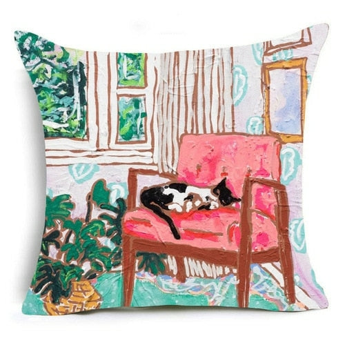 Trendy & Hot Seller! Nordic Oil Painting Decorative Pillowcase - Various Sizes