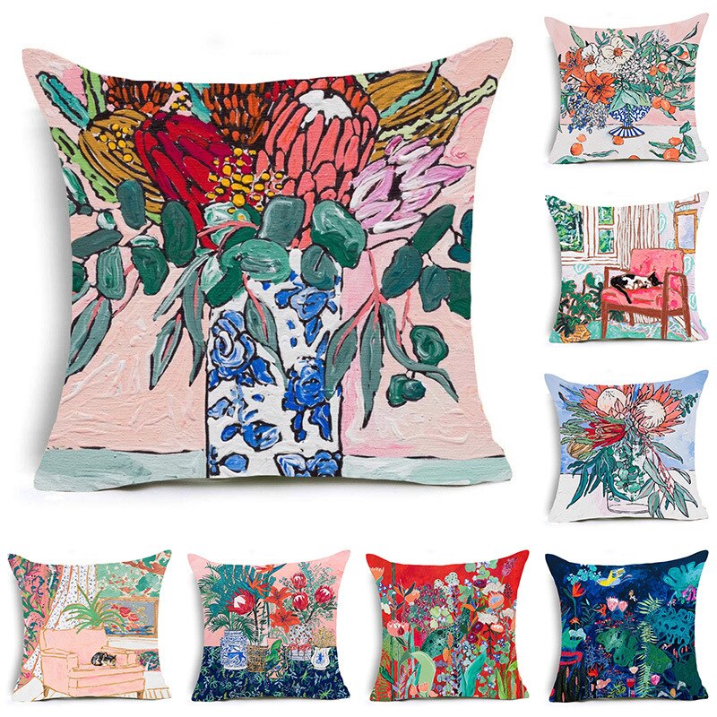 Trendy & Hot Seller! Nordic Oil Painting Decorative Pillowcase - Various Sizes