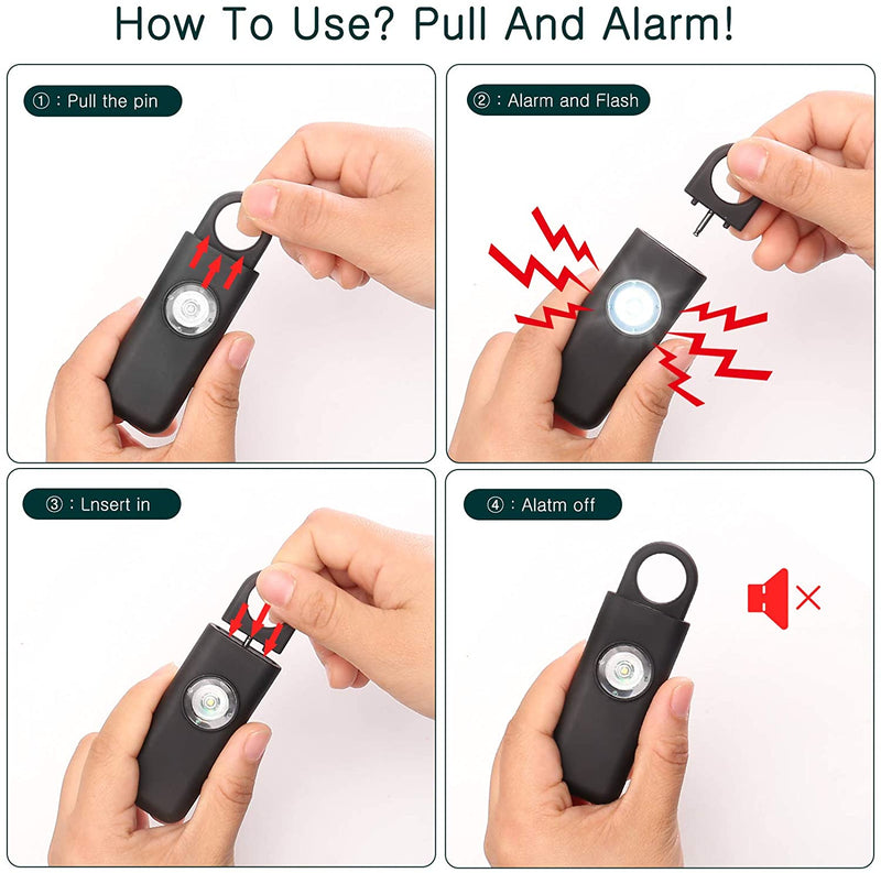 Personal Keychain Alarm w/30 Decibel & LED Strobe Light