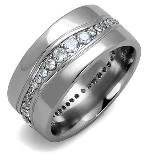 Men Stainless Steel Cubic Zirconia Ring