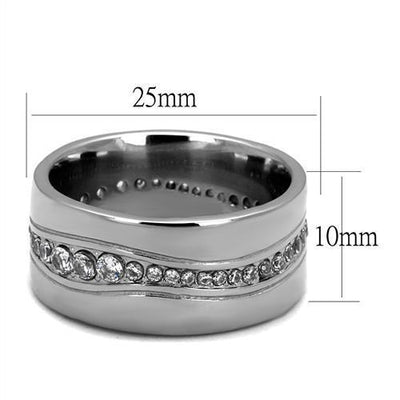 Men Stainless Steel Cubic Zirconia Ring