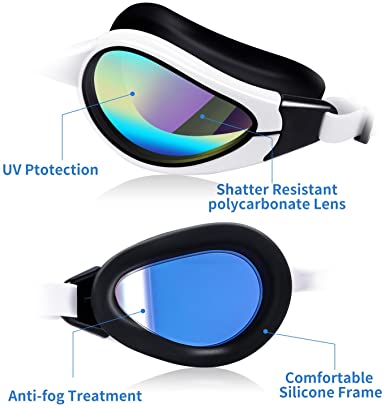 Swim Goggles, No Leak Anti Fog UV Protection