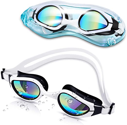 Swim Goggles, No Leak Anti Fog UV Protection