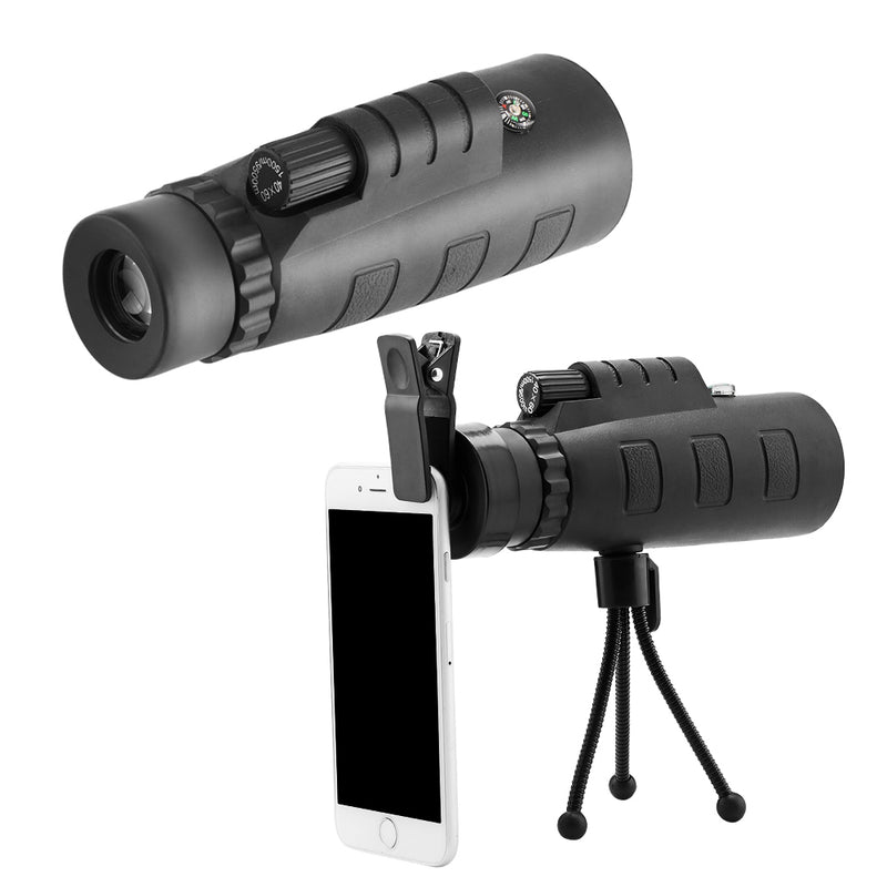 10X, HD Optical Monocular Telescope with Phone Clip