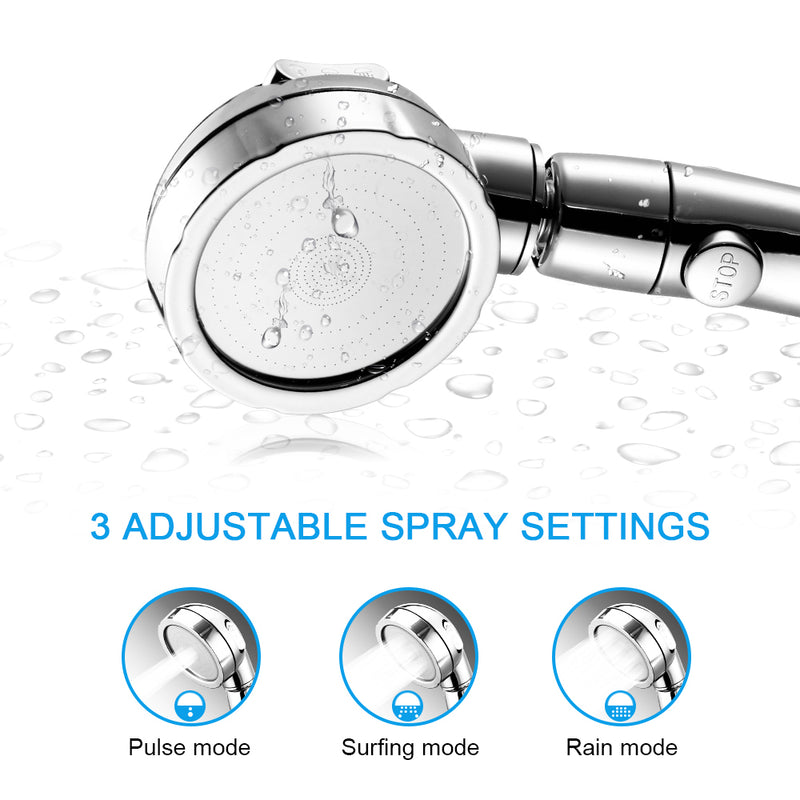 Reduce Water Usage & Save w/an Adjustable Shower Head (3 Modes)