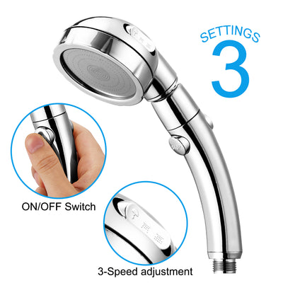 Reduce Water Usage & Save w/an Adjustable Shower Head (3 Modes)