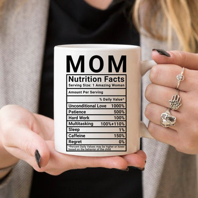 Ship to USA Only! Mother's Day Coffee Mug w/ Nutritional Facts