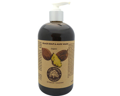 Sensitive Skin? Get an Organic Black Soap & Aloe Wash (8oz/240ml)