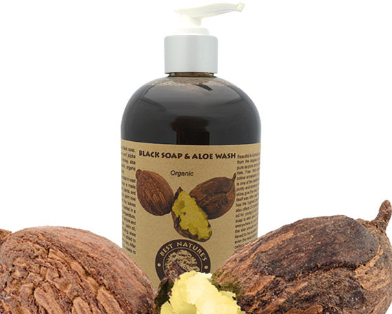 Sensitive Skin? Get an Organic Black Soap & Aloe Wash (8oz/240ml)