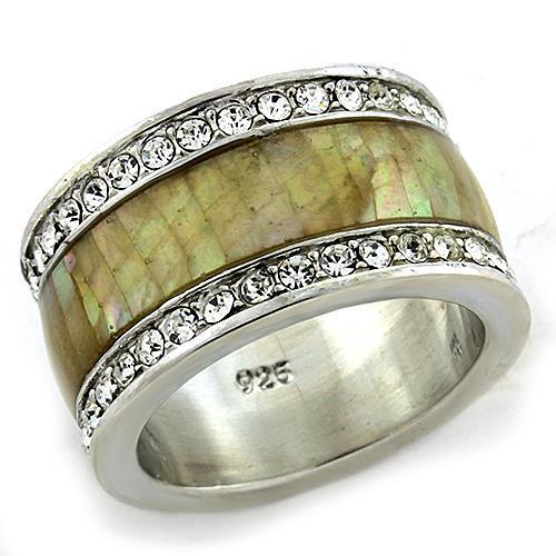 Rhodium Multi Color Sterling Silver Ring
